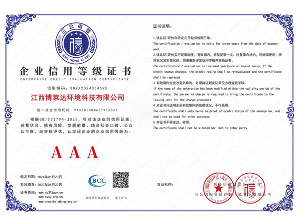 Corporations credit rating certificate